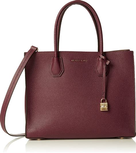 michael kors mercer large bonded leather tote denim|Michael Kors large mercer handbag.